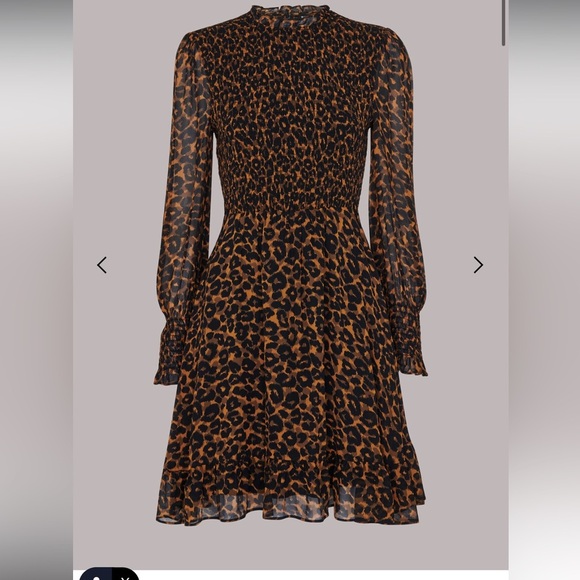 Women’s Classic Leopard Shirred dress leopard size 10‎ - Picture 3 of 13